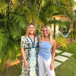 Mango strapless striped blue top!